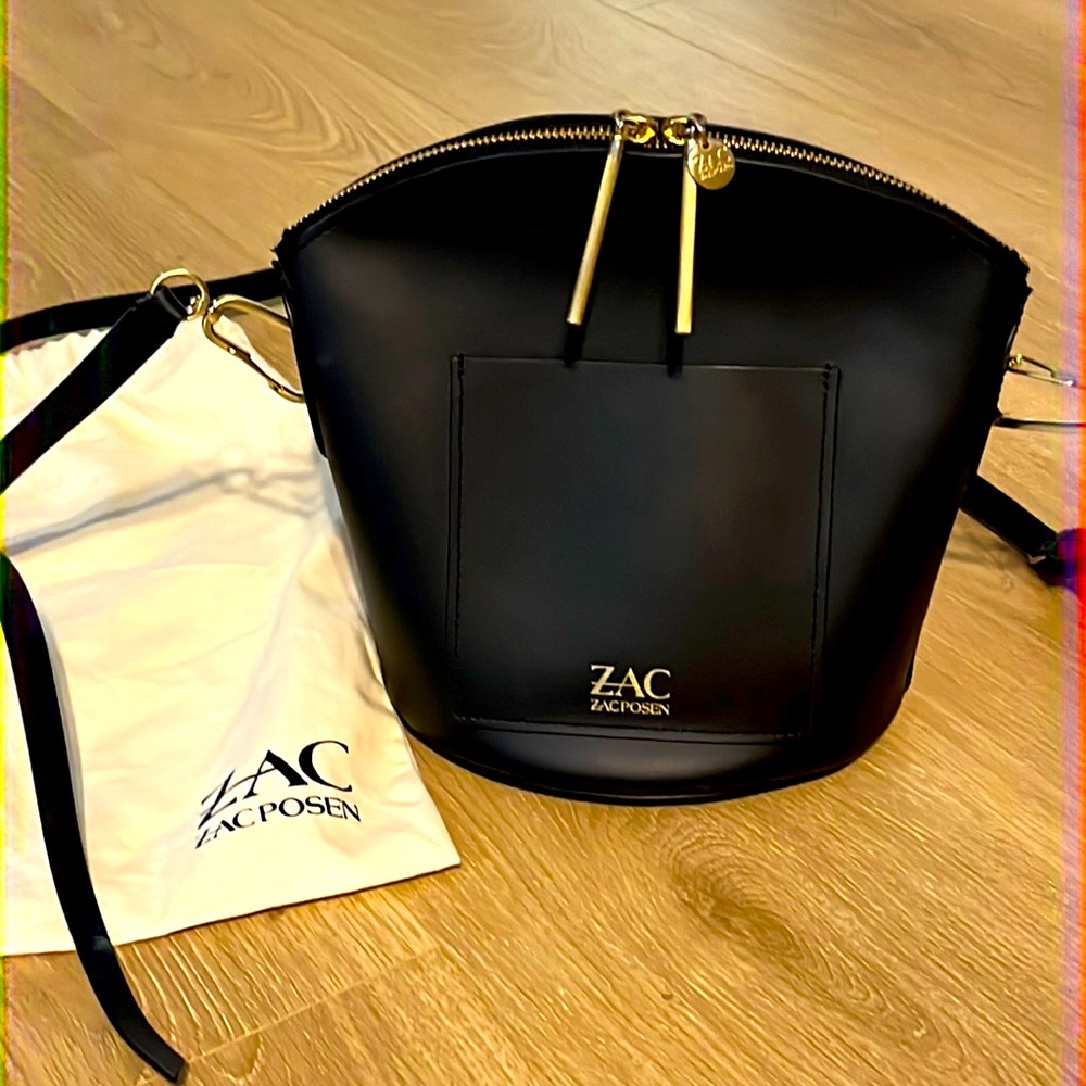 ZAC Zac Posen Black Crossbody Bag with Gold Accents